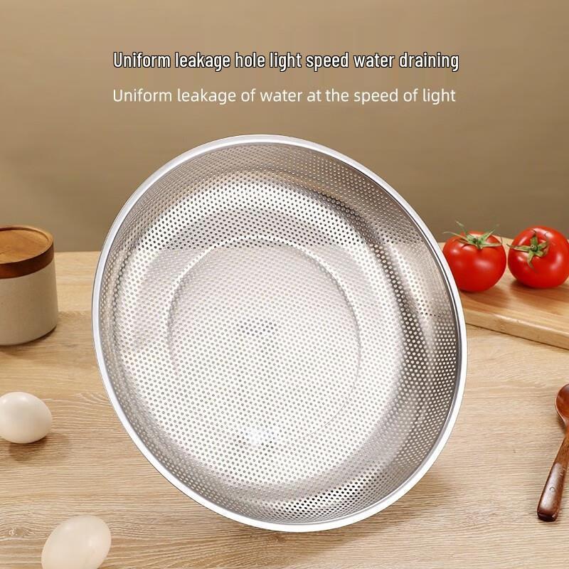Stainless Steel Rice Sieve & Drain Basin Set