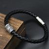 Men Leather Viking Bracelets Rune Charms Beads Valknut Amulet DIY Bracelets Bangles Jewelry