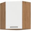 ROCK - Corner Wall Unit - Lancelot Oak and Glossy White Melamine - 58 X 58 Cm