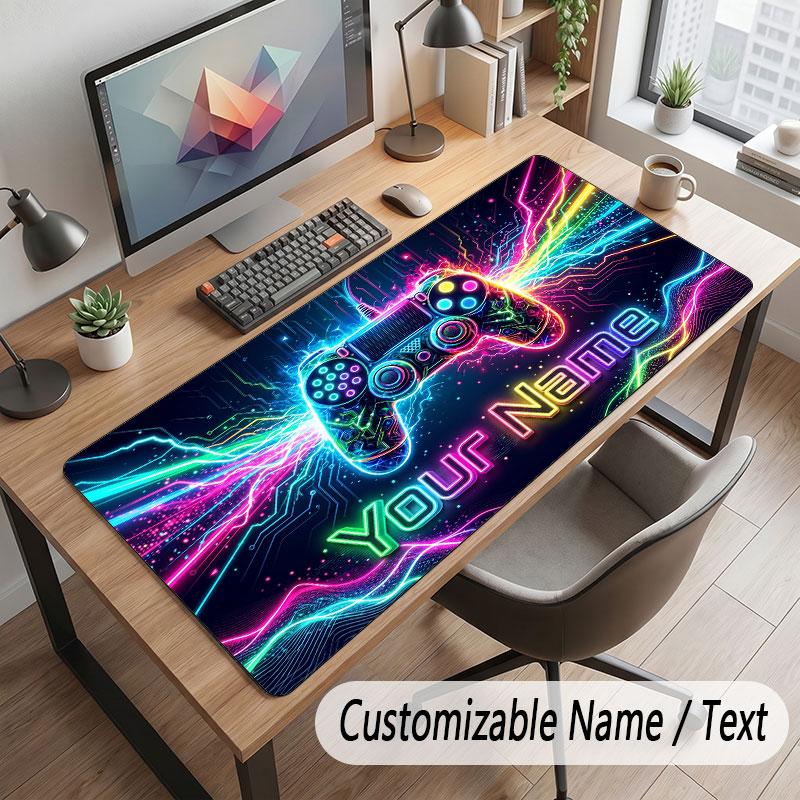 Spielcontroller-Thema Benutzerdefiniertes Mauspads Personalisierter Druck Name Text Schreibtischunterlage Für Home Office Tischdekoration