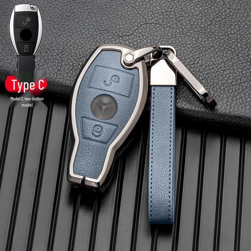 Compatible with Mercedes-Benz GLA, GLC, V-Class, A-Class, and C-Class 2018-2019 Models, This Two/three-button Full-cover Metal Key Case.