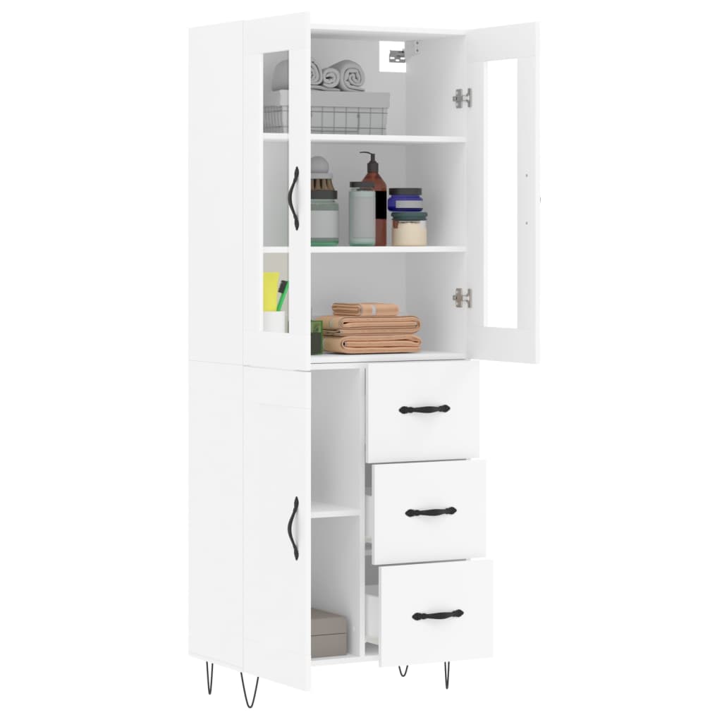 Highboard White 69.5 x 34 x 180 cm Particleboard