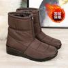 Winter Shoes Fo Women Waterproof Snow Boots Warm Plush Ankle Boots Front Zippers Non-slip Plus Size 35-44 Platform Boots