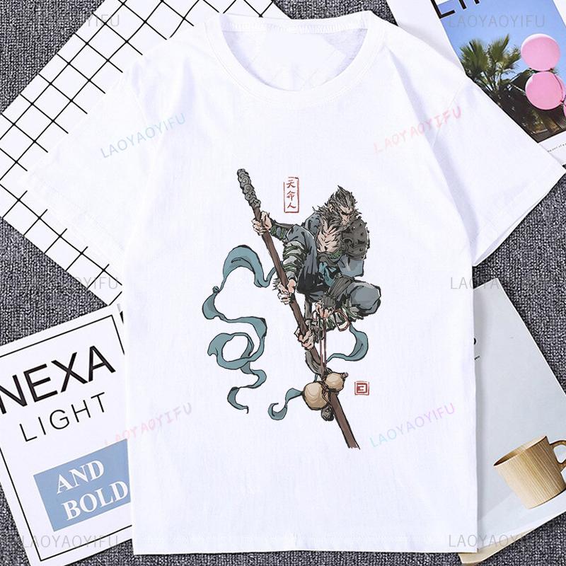 Role Playing Games Black Myth Wukong Chinese Traditional Culture T-shirt ACG Streetwear Short Sleeve Tshirt Summer Style Tee