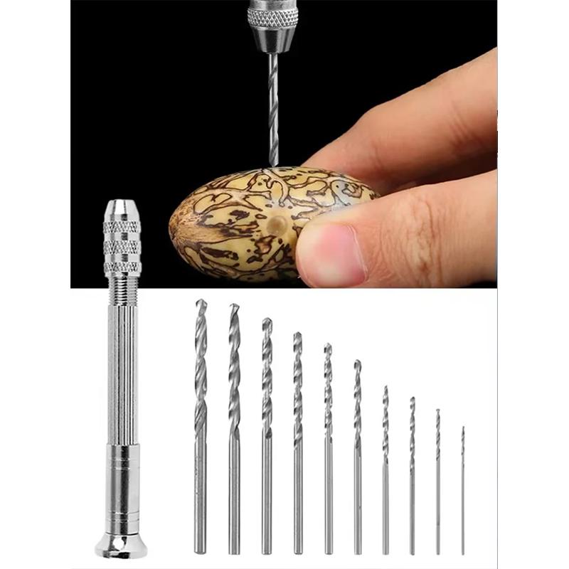 Drilling Rotary Tool Manual Twist Drill Bit Watchmaker Pin Vice Watch Repair Tools 0.8-3.0mm Mini Hand Drill Woodworking Tools
