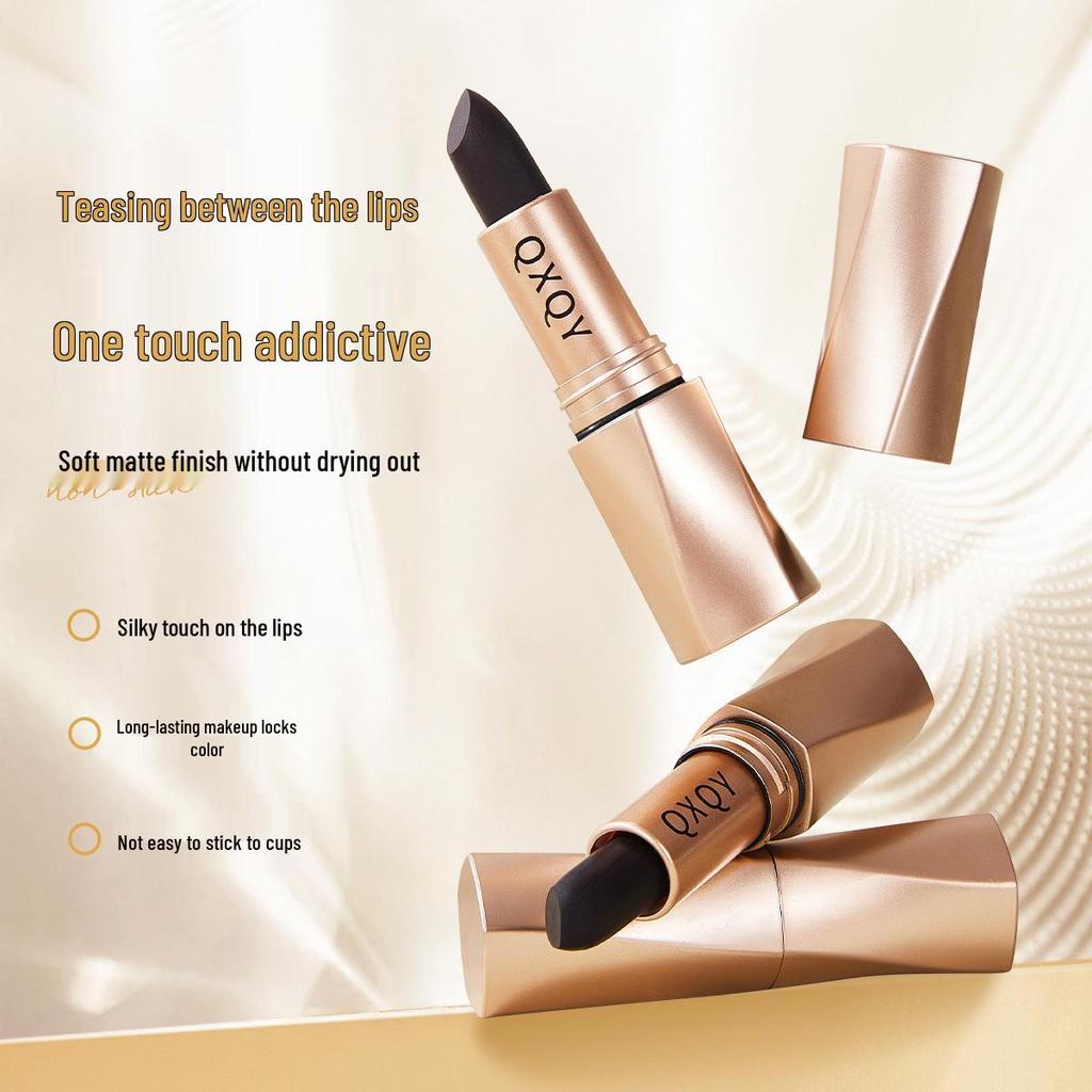 QXQY Black Velvet Matte Non-Fading Waterproof Lipstick
