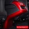 For Tesla Model 3 Y 2023 Rear Air Outlet Protector Cover Modified  Interior Accessories Red White Carbon Fiber Pattern Part