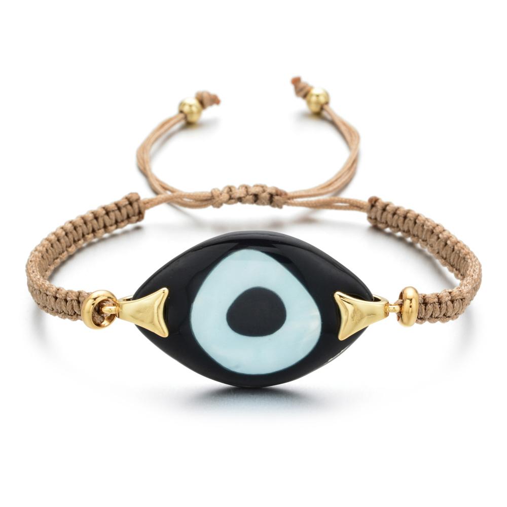 Boho Evil Eye Bracelets Handmade Braided Chain Lucky Jewelry Big Eye Trendy New Fashion Gifts for Women