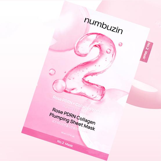 NUMBUZIN Maska w płachcie No.2 Rose PDRN Kolagen Ujędrniająca 33ml*4SZT.