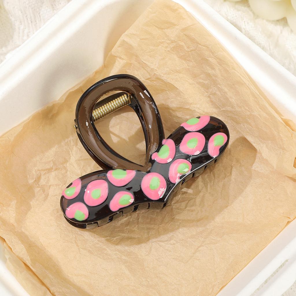 AWAYTR Dazzling Polka Dots Heart Hair Claws Acrylic Hair Clips Crab For Women Girl Gift Hair Accessories Valentine Headwear