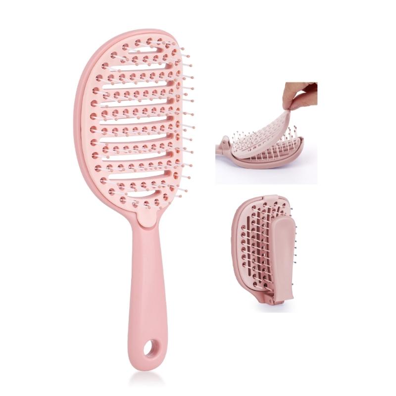 Hollow Volumizing Hair Comb With Foldable Auto Cleaning For Smoothing And Highly Crown Desiging