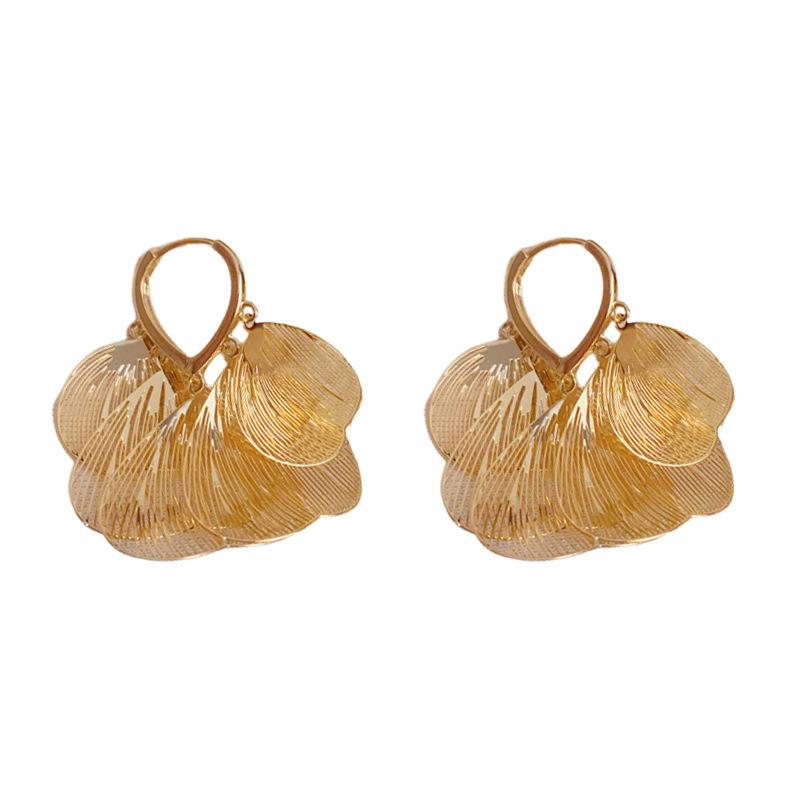 Retro Fashion Hollowed Out Ginkgo Leaf Earrings