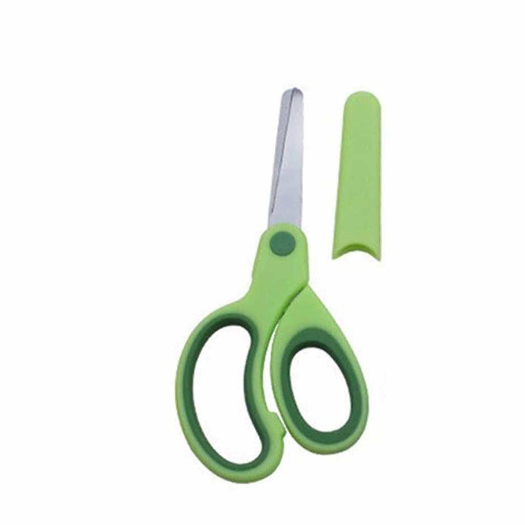 Left-Handed Student Scissors – Stainless Steel Kids Scissors with Round Head, Safety Handcrafted Sleeve, Small Classroom Scissors