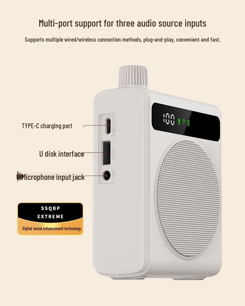 Portable Teacher-Specific Wireless Bluetooth Megaphone & Microphone