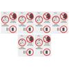6PCS Caution Notice English Reminder Slogan Wall Sticker Sign for Hospital Company School