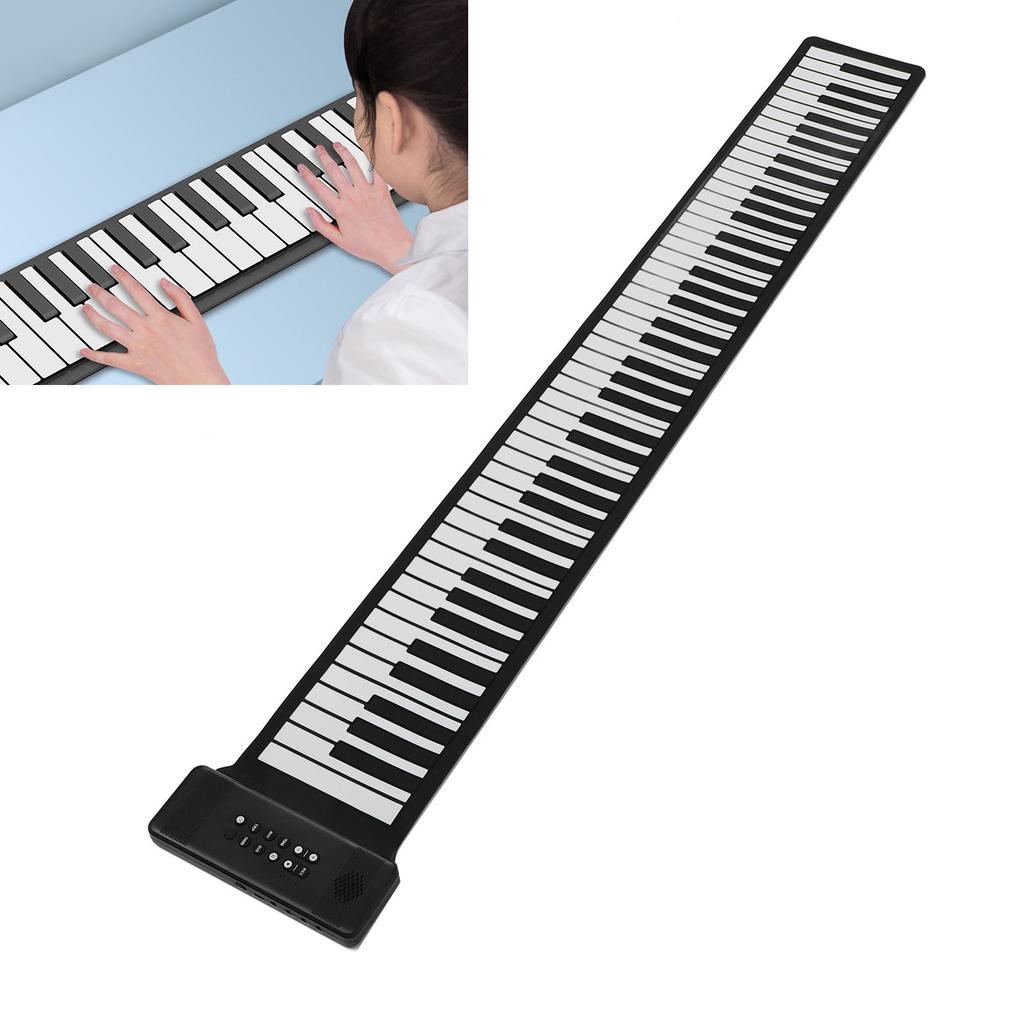 88 Keys Roll Up Piano Keyboard Portable Rechargeable Foldable Electronic Keyboard with Speaker Chord