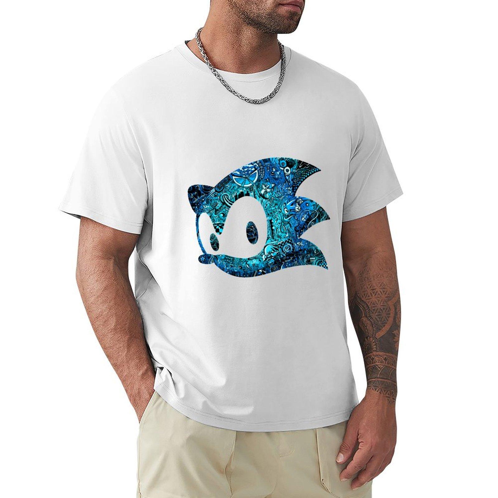 Speedy The Porcupine (White) Tshirt Basic Crew Neck Short Sleeve Top S