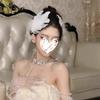 Christmas White Swan Feather Headdress Female Crown Hairpin Women's Ballet Co Angel Dress Photo Decoration