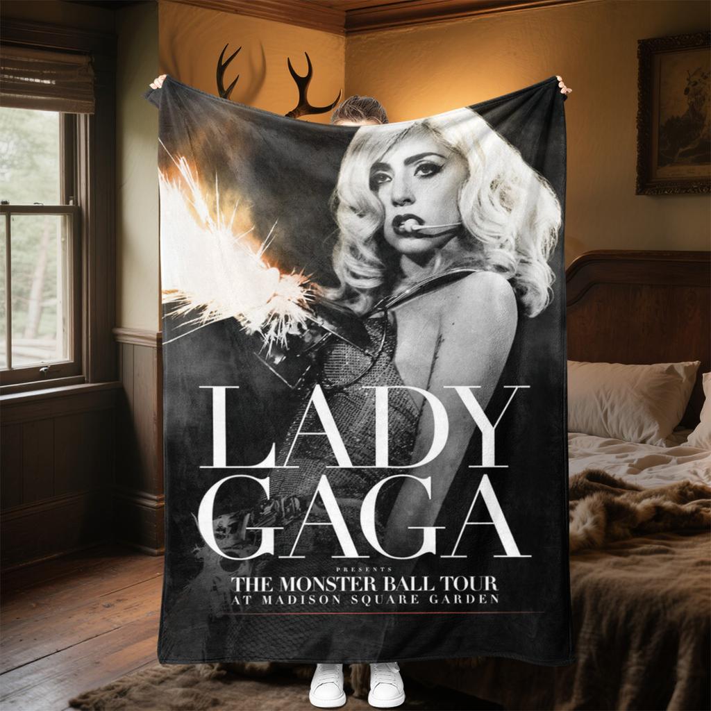 Lady Gaga Blanket All Seasons Soft Comfortable Sofa Office Nap Blanket Travel Blanket Holiday Gift