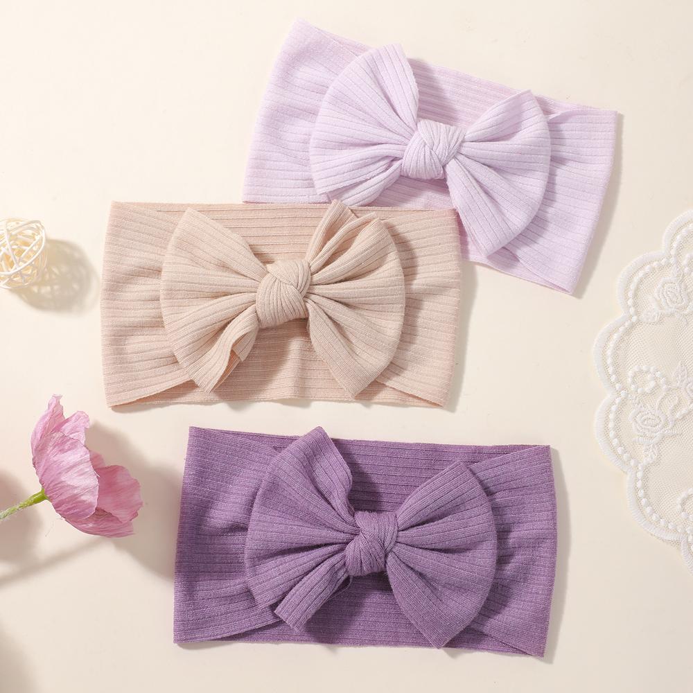 3 Pièces/Ensemble Lindo Bandeau Uni pour Bébés Filles Doux Élastique Bandeau Turban Bandeau pour Cheveux Chapeau Accessoires pour Cheveux pour Bébés et Enfants