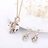 1 Set Women Necklace Earrings Heart Pendant Faux Crystal Jewelry Sweet Long Lasting Jewelry Set for Wedding