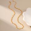 Gold Plated Full Heart Link Chain Necklace With Extension