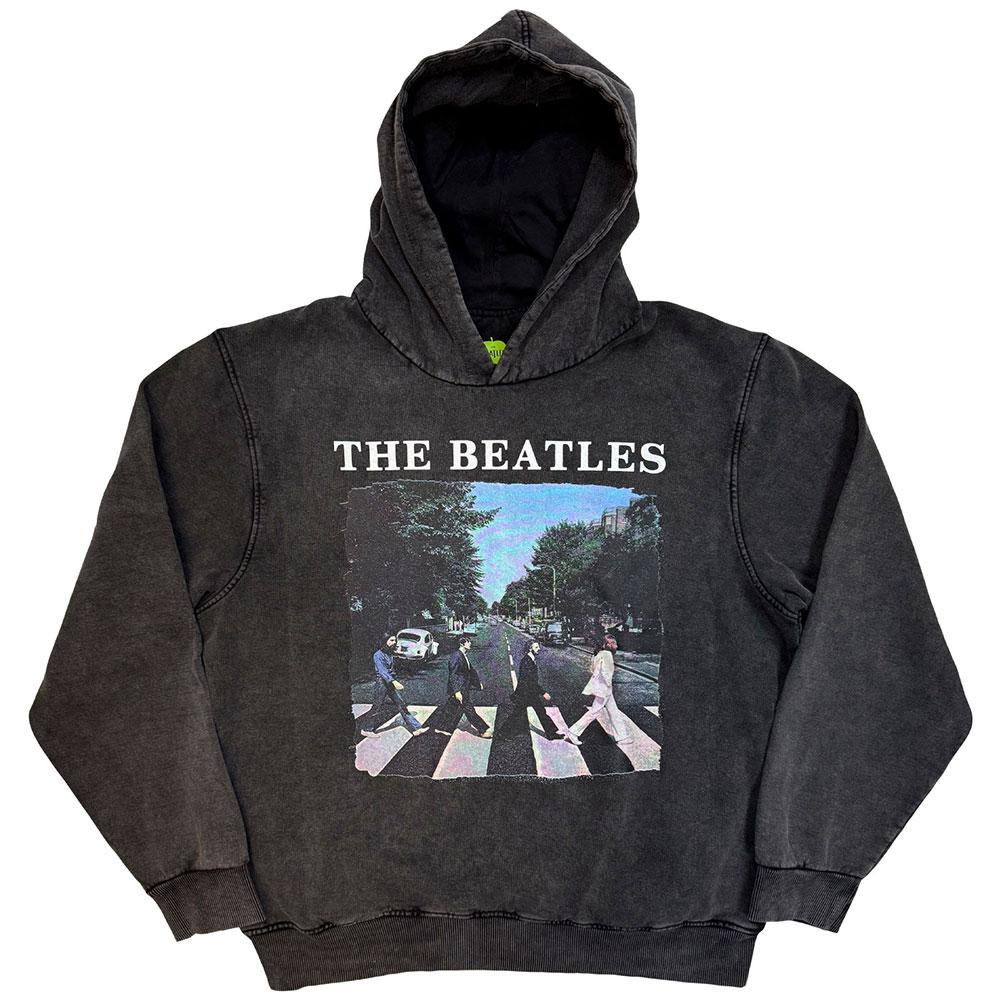 The Beatles Unisex Adult Abbey Road Logo Stone Wash Pull Over Hoodie