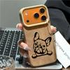 Cute Cartoon Fashion Puppy Phone Case For iPhone 17Pro 17 15 14 11 12 13 Pro Max 16 Pro Luxury Executive Fiber Leather INS Funda