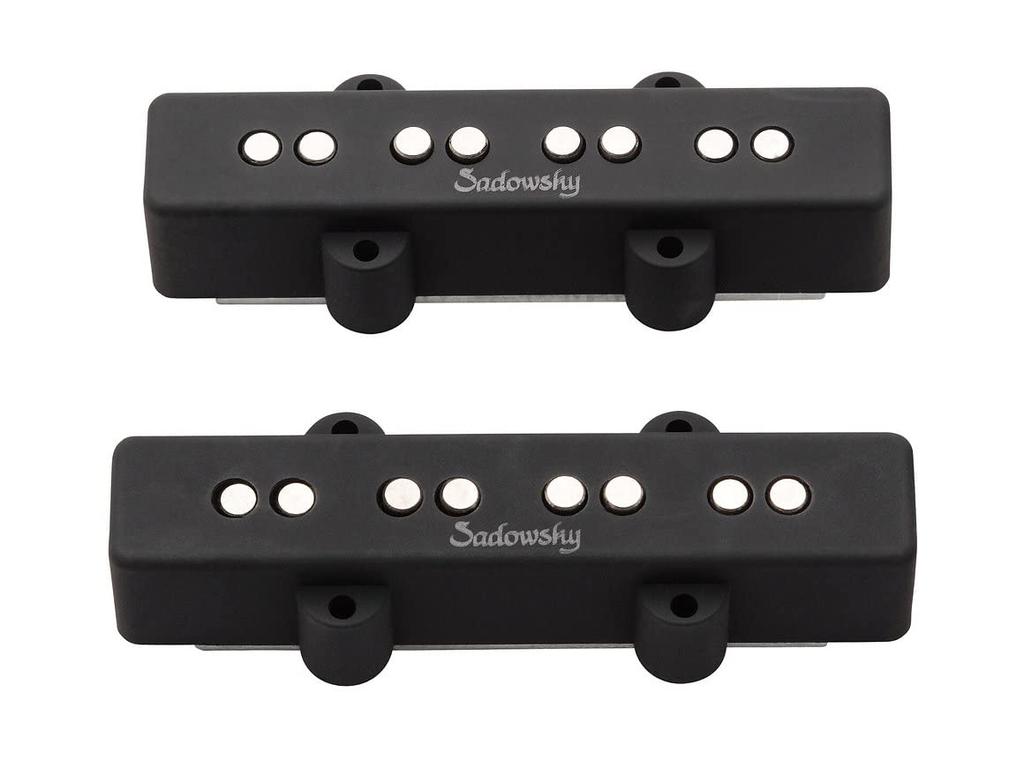 Sadowsky Bass Pickup Set Split Bridge Neck PU J4 S Black J/J-Style (Alnico V/Alnico III), Noise-Cancelling, Coil, 4-String - & [SAC NC]