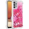 Compatible with Samsung Galaxy A32 5G Case Glitter Cute Clear Phone Case Floating Quicksand Shockproof Protective Bumper Silicone TPU Case for