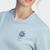 Adidas Change Through Graphic Tee Floral Print Sports Casual Short Sleeve T-Shirt Women Tops Blue IM4271