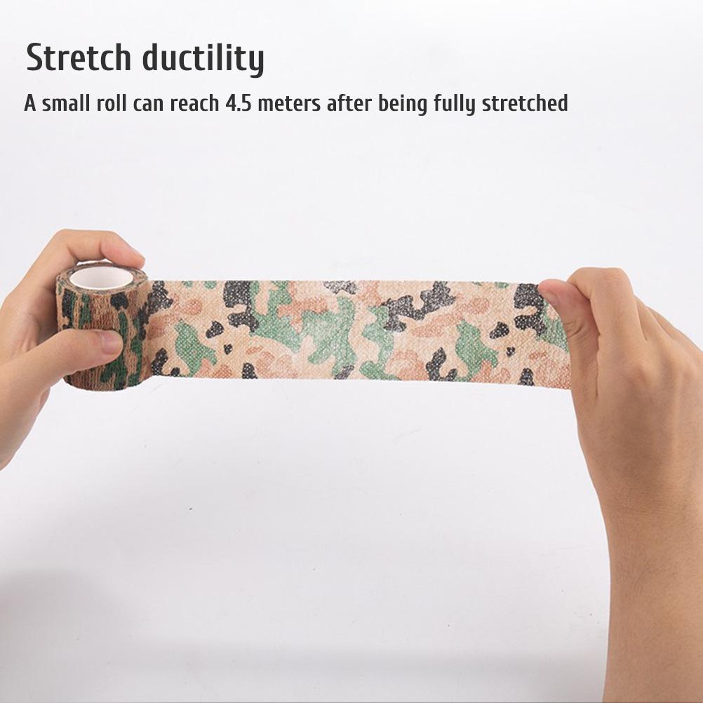 6Pcs Camouflage Tape Camo Stretch Bandage Self Adhesive Protective Wrap for Outdoor Camping