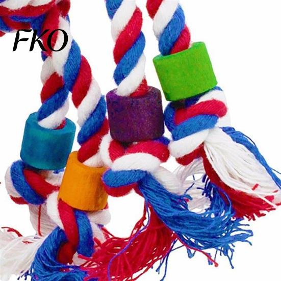 Cotton Rope Bird Chew Toy Colorful Parrot Toy, Biting Cockatiel Chewing Cage Accessory for Lovebird Budgie Parakeet