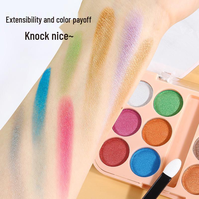 Children's Day Sparkling Eyeshadow Palette - Pearlescent Glitter In Blue, Green, Purple for Stage Makeup