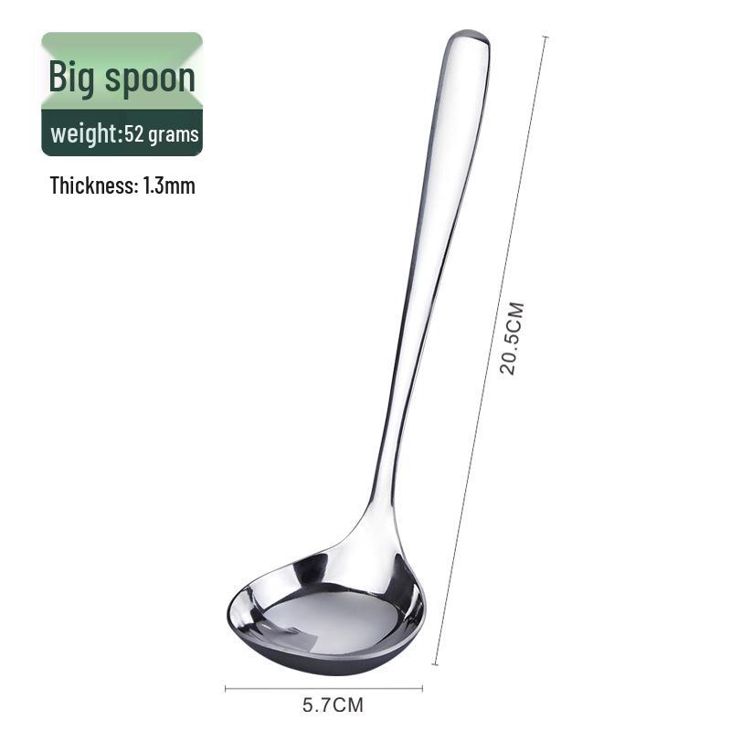 304 Stainless Steel Thickened Ladle - Large Deep Head for Soup, Hot Pot, or Porridge, with Slotted Design for Easy Straining in Household Use