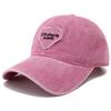 Cotton Washed Hat Snapback Adjustable Women For Cap Baseball Pink Black Stitched Stitching Embroidered Heart Love Womens Neutral Gender  Men Hats