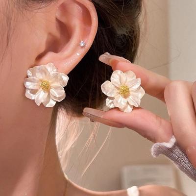 Exquisite Camellia Earrings Luxury Petals Earrings Fashion Flower Earrings  For Women Girls
