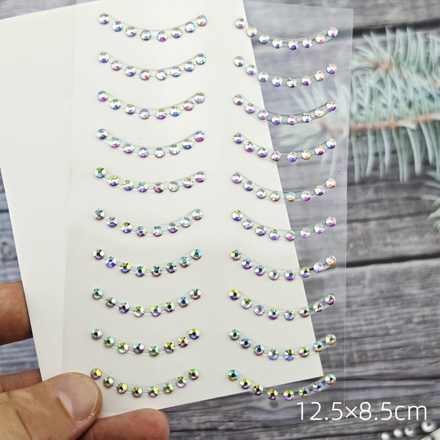 

Eye Face Sticker Makeup Accessory Party temporary tattoo For Music Festival Self Adhesive Cosplay Makeup Rhinestone Jewelry Style 1 белый