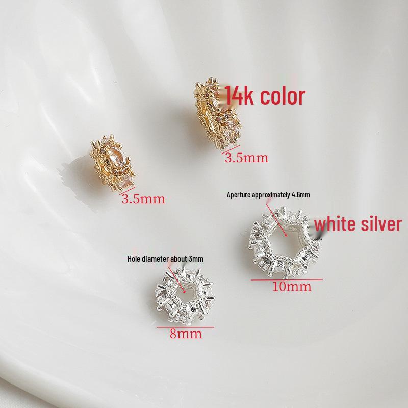 14K Gold Plated Zirconium Star Spacer Bead Necklace DIY Jewelry Accessory