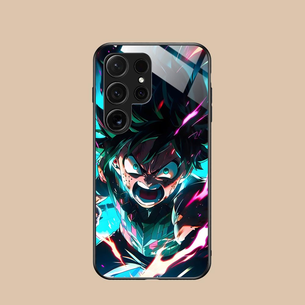 MHA Izuku Deku Mobile Phone Case for Samsung Galaxy S26 S25 S24 S23 S22 S21 S20 Note20 Plus FE Ultra Glass Colorful Cover Cover