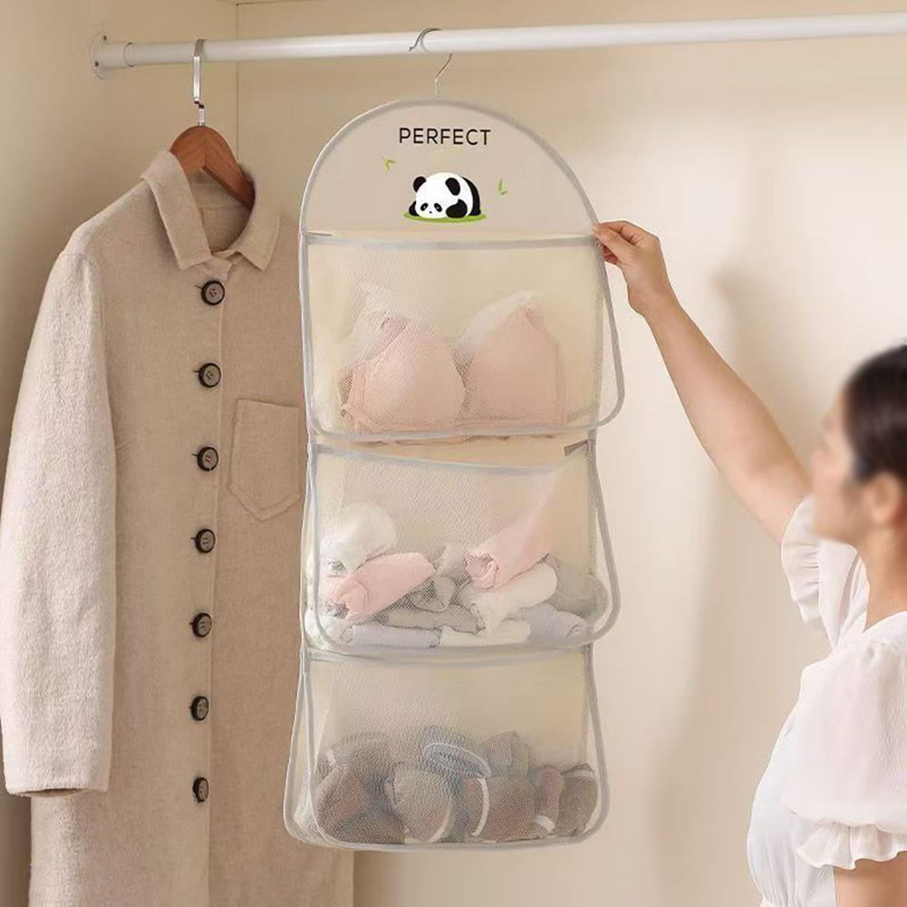 Mesh Hanging Organizer for 24 Pairs of Socks Underwear and Accessories