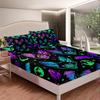 3D Dead Sugar Skull Girl Kissing Skull Home Bed Fitted Sheet Set Soft Microfiber Breathable Bedding All-Round Elastic Pocket