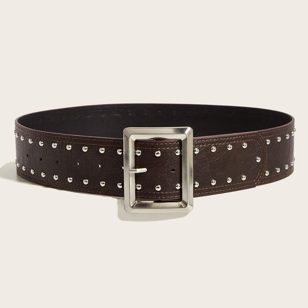 Punkinspired Belt Leather Decorative Nail Motifs Snap Closure Looks Trendsetter