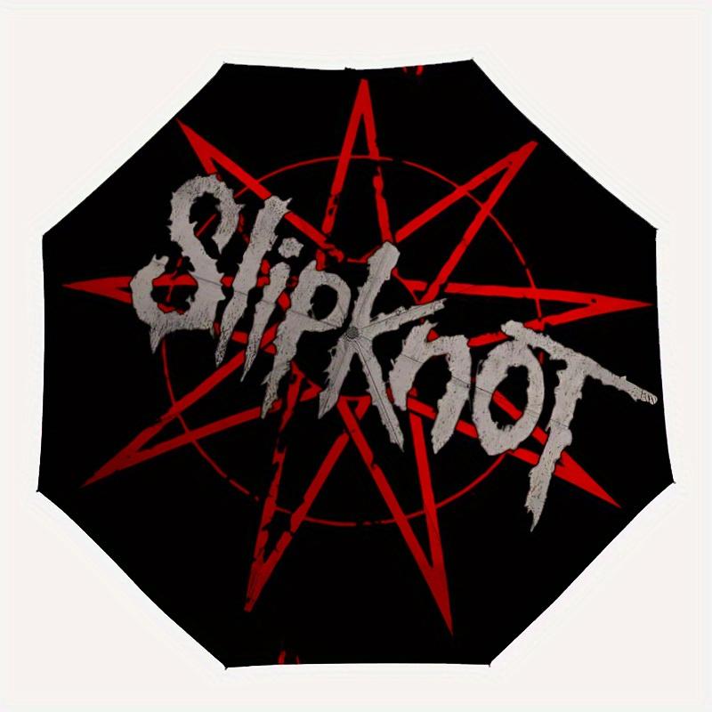 

1pc Slipknot Band Logo Design Automatic Open/Close Umbrella - Compact Travel Umbrella, Perfect Gift for Friends -Intricate Design Umbrella yy2508110