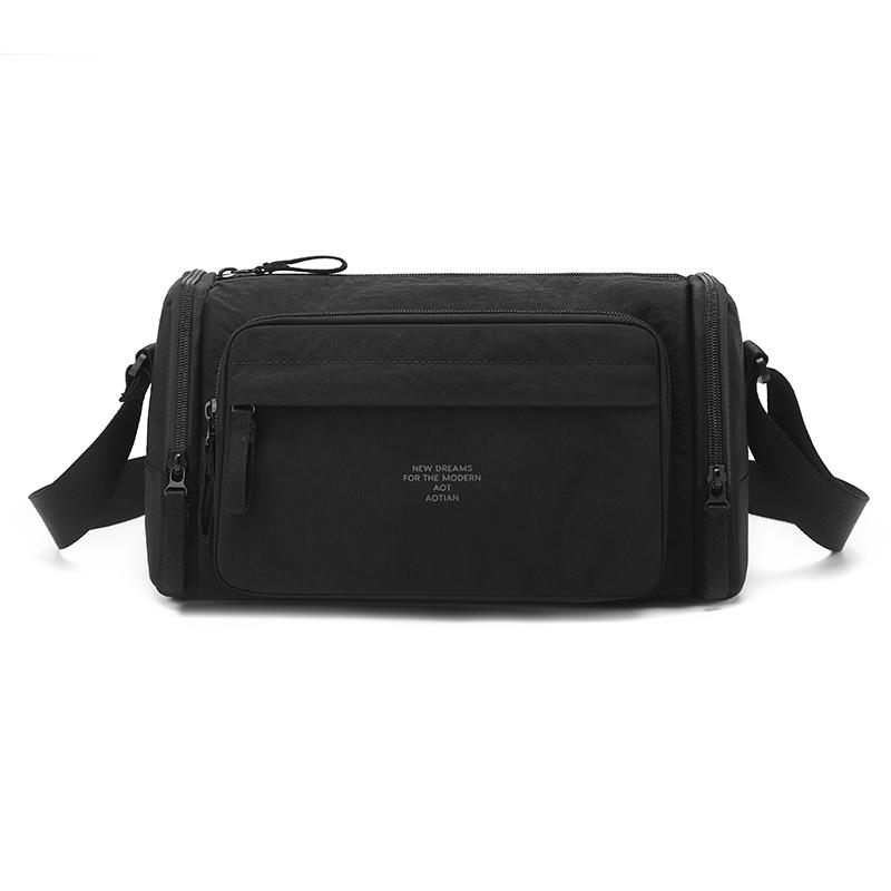 Minimalist Men's Crossbody Bag with Multiple Zipper Compartments for Urban Lifestyle