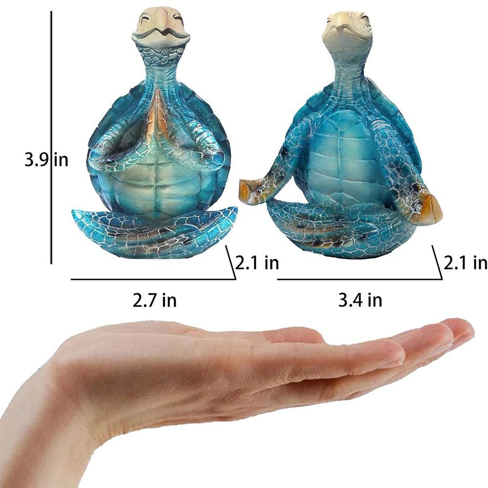 with Non-Slip Base Yoga Sea Turtle Figurines Zen Ocean Theme Charm Table Shelf Sculptures Beach Bathroom Office Decoration