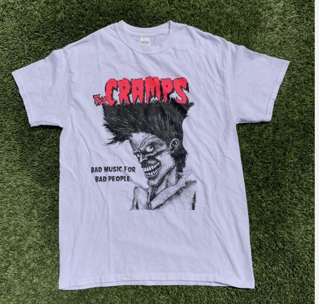 The cramps Vintage punk band shirt WHite S-2345XL