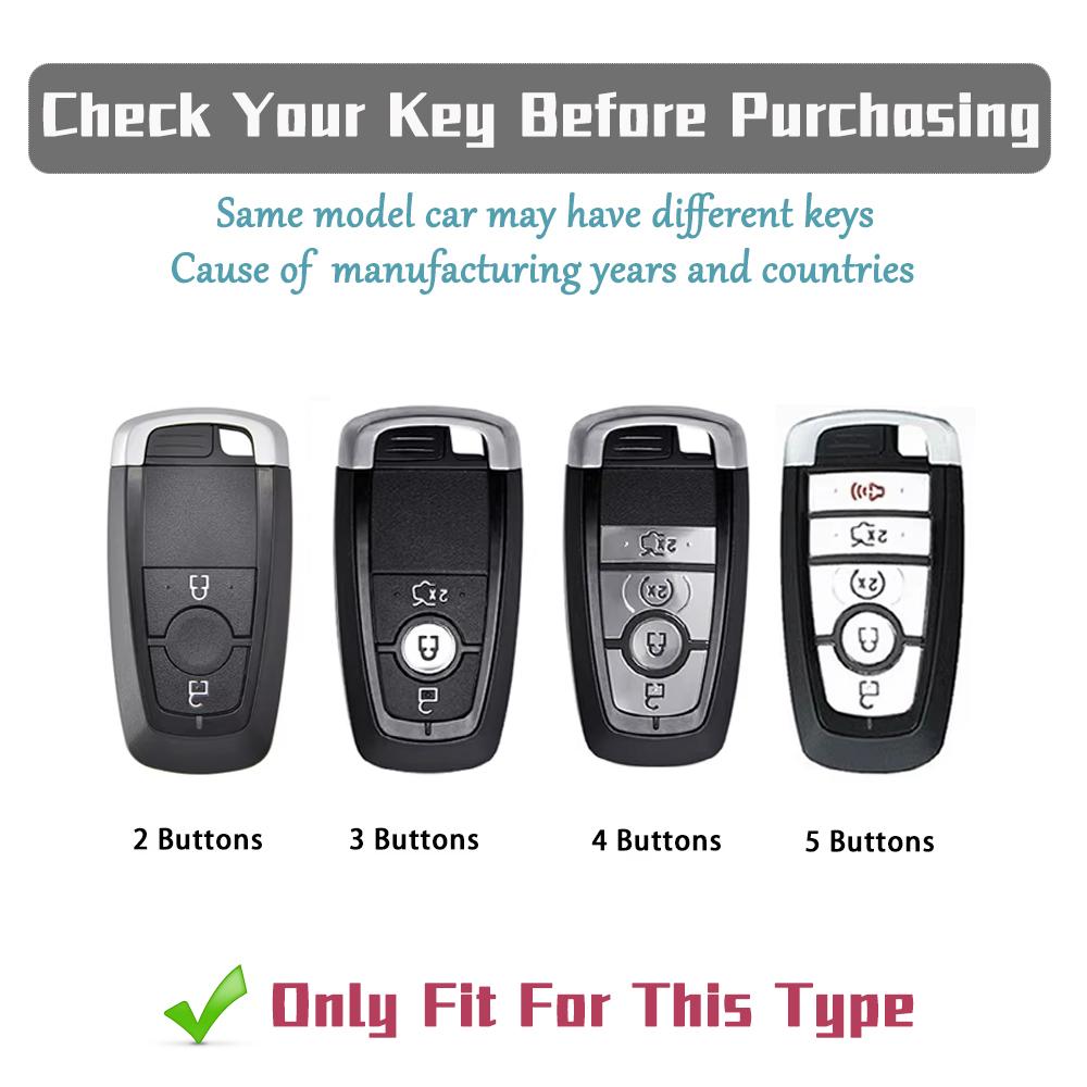 TPU Car Key Case Cover for Ford Fusion Edge Mustang Explorer F150 F250 F350 F450 2/3/4/5 Buttons Key Fob Protector Key Chain Set