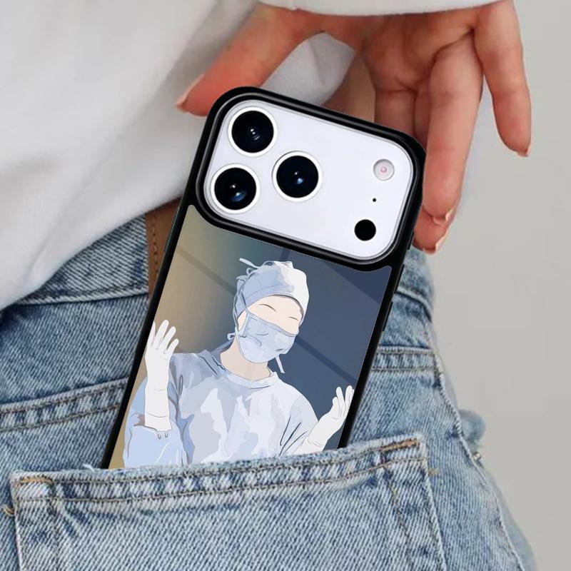 

Cartoon Medicine Doctor Nurse Bumper Phone Case for iPhone 16e 15 14 13 12 17 Pro Max Plus Air 17pro Cover Coque iPhone 16 Plus