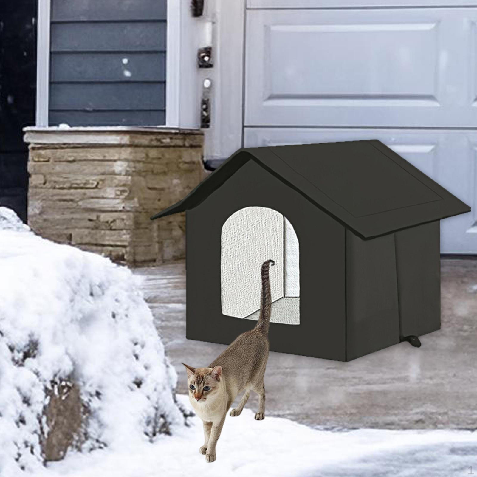 

Уличный домик для кошек, Кошачья кровать, Легко собирается, Изолированное убежище для котят, Палатка-укрытие для котят Black L